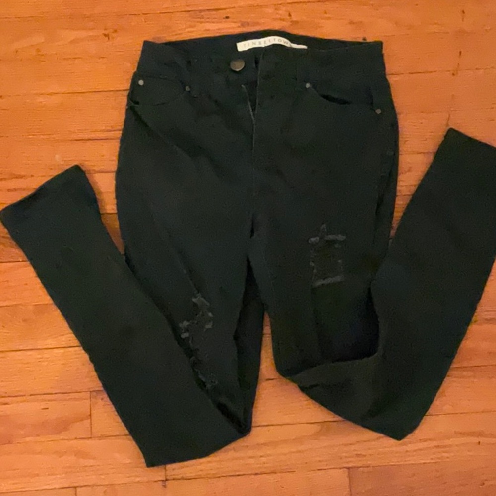 Topshop Black Distressed Jeans